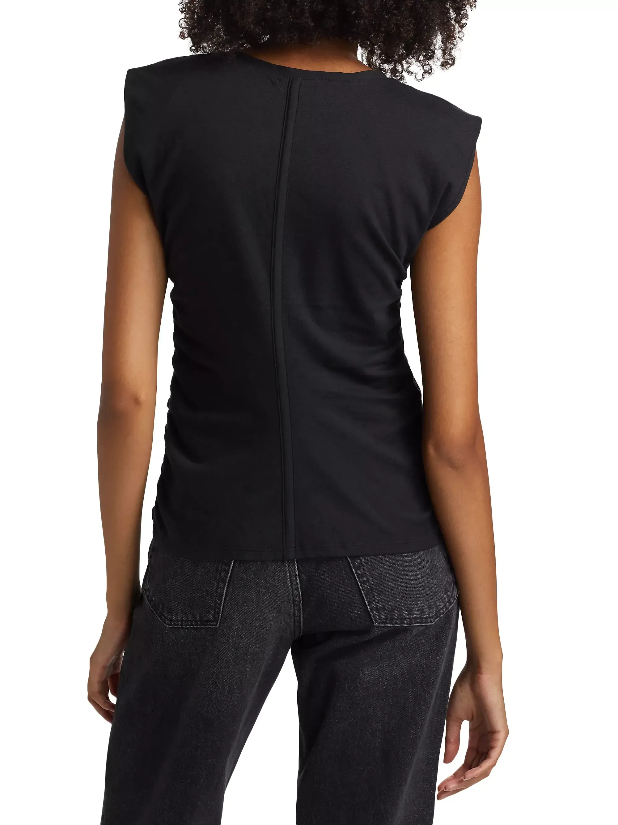 Rag & Bone - Juliet Shirred SS Tee in Black